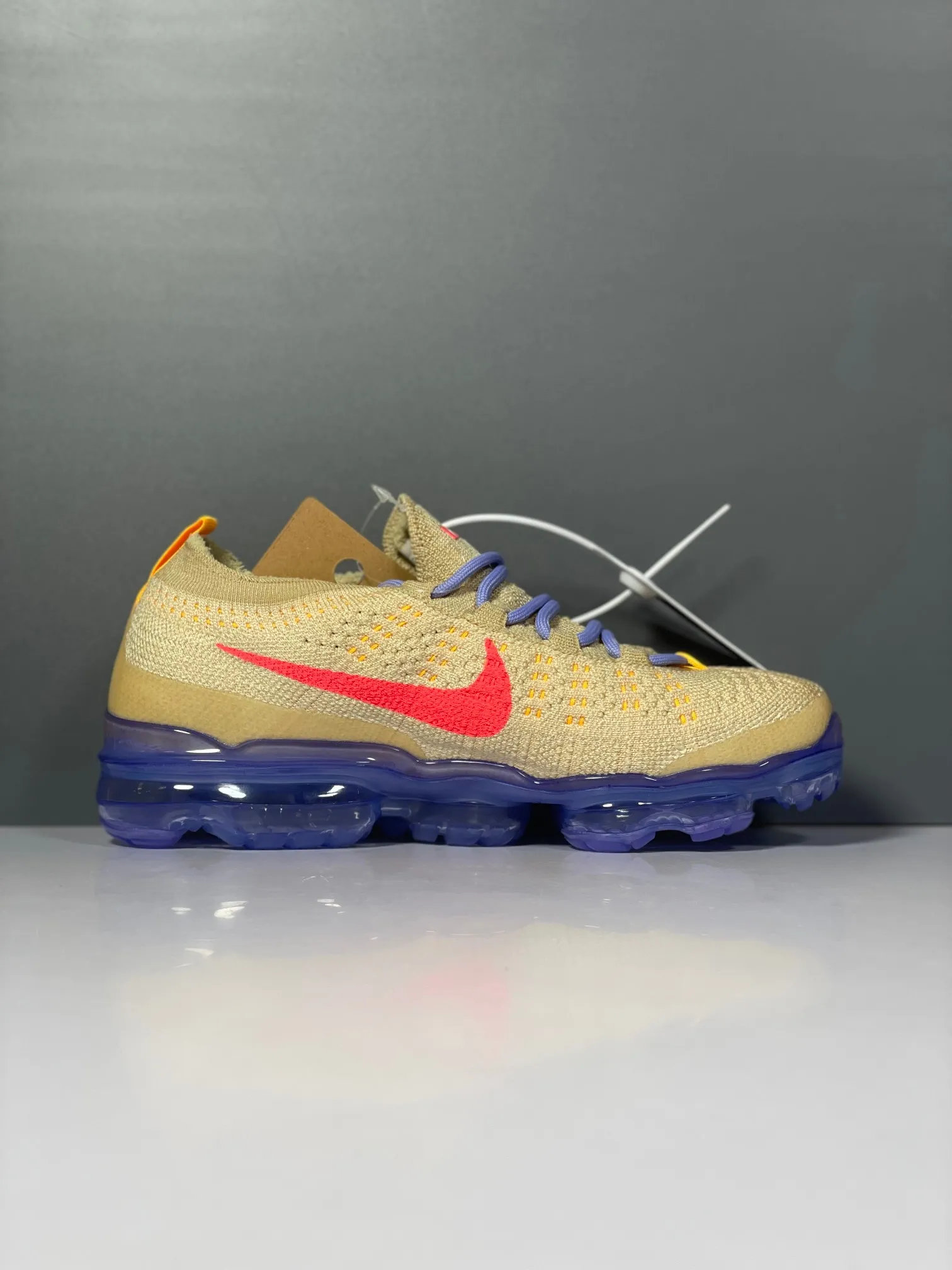 Trendsetting Nike Air VaporMax Flyknit Brown Blue Low Top Rep Shoes Replica Sneakers 1355