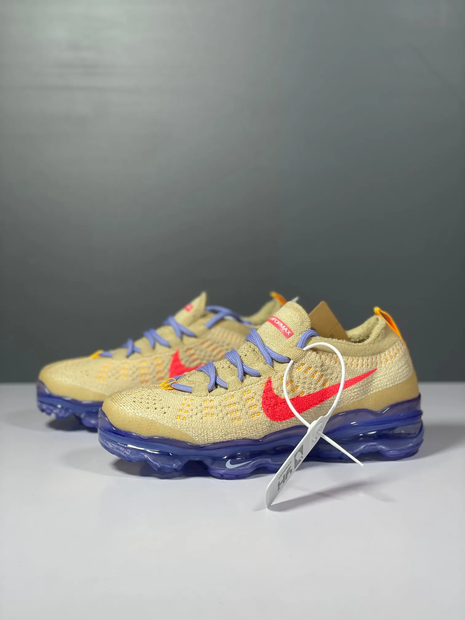 Trendsetting Nike Air VaporMax Flyknit Brown Blue Low Top Rep Shoes Replica Sneakers 1355