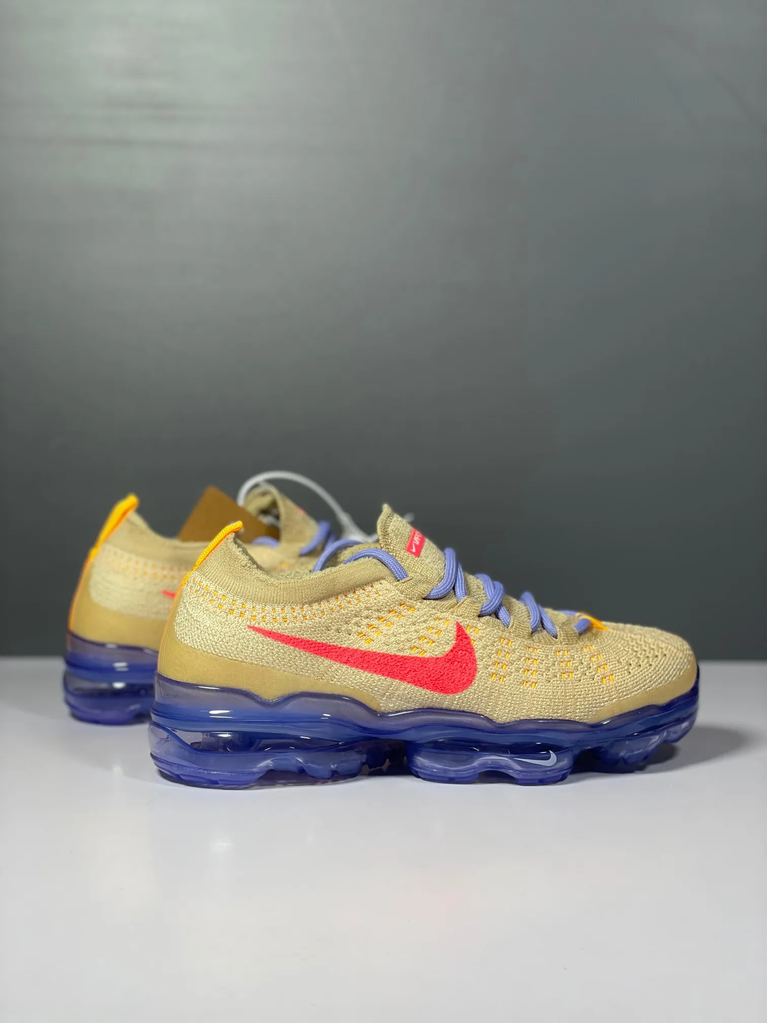 Trendsetting Nike Air VaporMax Flyknit Brown Blue Low Top Rep Shoes Replica Sneakers 1355