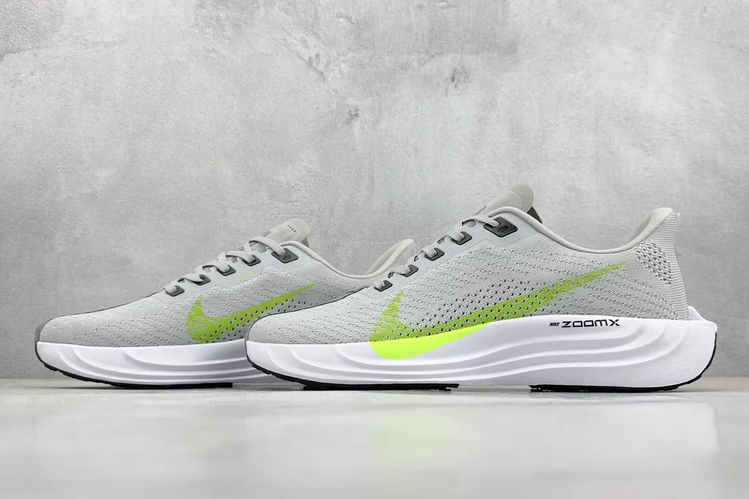 Nike Air Zoom Pegasus 35 Running Shoes – Grey White Neon Green, Engineered Mesh Design with Replica Nike Style and Rep Shoes Look SoftTouch 1449