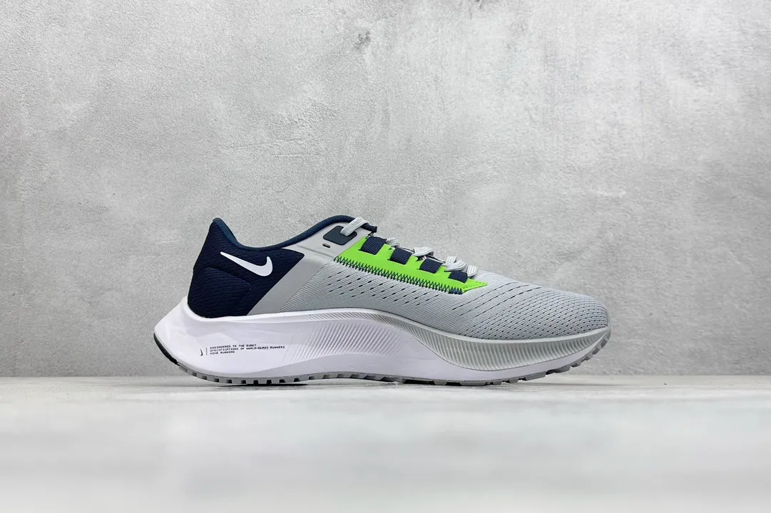 Nike Air Zoom Pegasus 38 – Grey White Navy Neon Green – Rep Shoes & Replica Sneakers for Men Tailored 1431