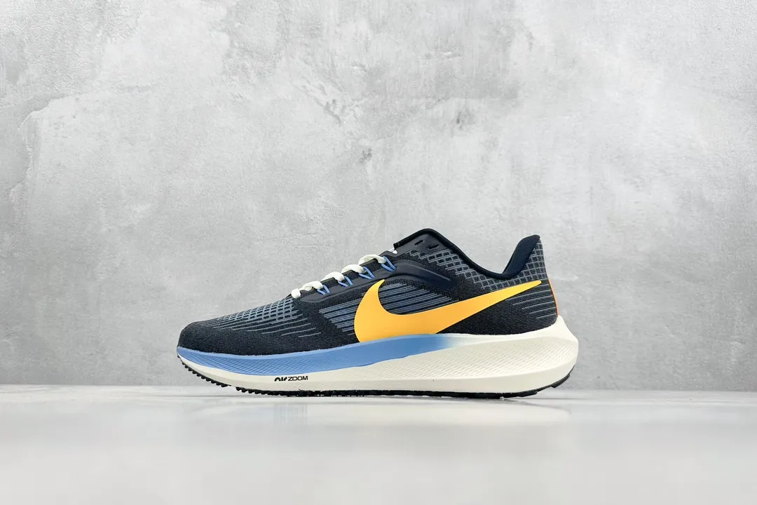FlexibleFit Nike Air Zoom Pegasus 39 Men’s Running Shoes – Blue Orange White, Mesh Style, Replica Nike Shoes, Rep Footwear, DD9580- 1504