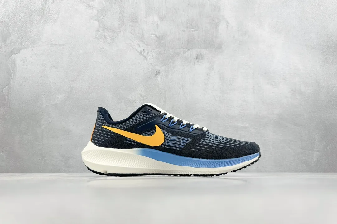 FlexibleFit Nike Air Zoom Pegasus 39 Men’s Running Shoes – Blue Orange White, Mesh Style, Replica Nike Shoes, Rep Footwear, DD9580- 1504