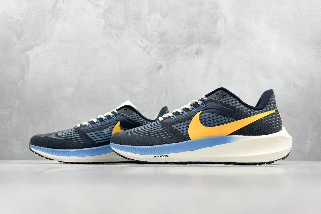 FlexibleFit Nike Air Zoom Pegasus 39 Men’s Running Shoes – Blue Orange White, Mesh Style, Replica Nike Shoes, Rep Footwear, DD9580- 1504