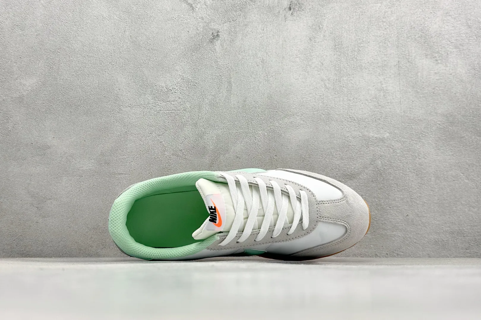 Stylish Nike  Cortez Leather White Green Rep Shoes Replica 1517