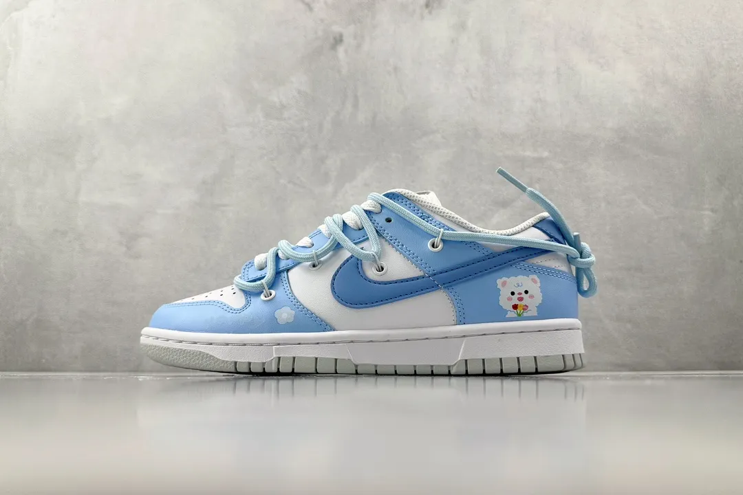 BestValue Nike Dunk Low Happy Bear GS White Blue – Replica Nikes & Fake Nike Shoes 1565