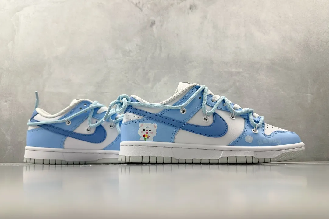 BestValue Nike Dunk Low Happy Bear GS White Blue – Replica Nikes & Fake Nike Shoes 1565