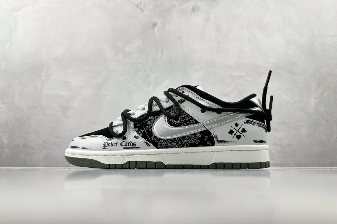 Nike Dunk Low Poker Cards Black Grey Silver – Replica Nikes & Rep Shoes Breathable 1547