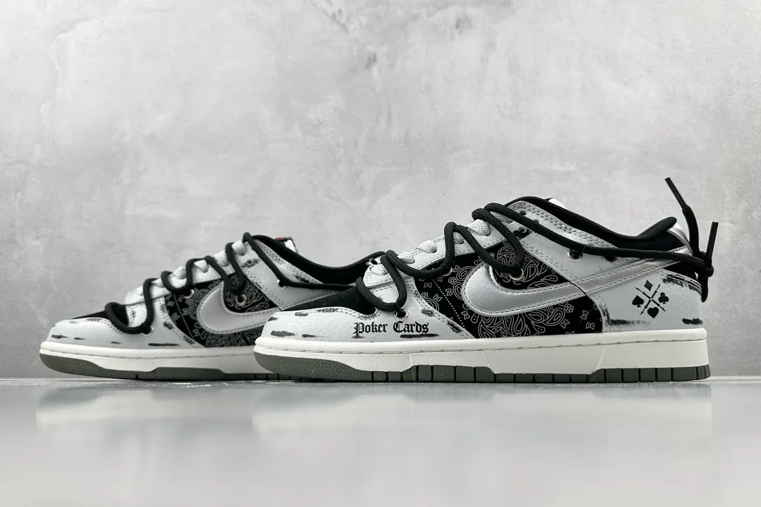 Nike Dunk Low Poker Cards Black Grey Silver – Replica Nikes & Rep Shoes Breathable 1547