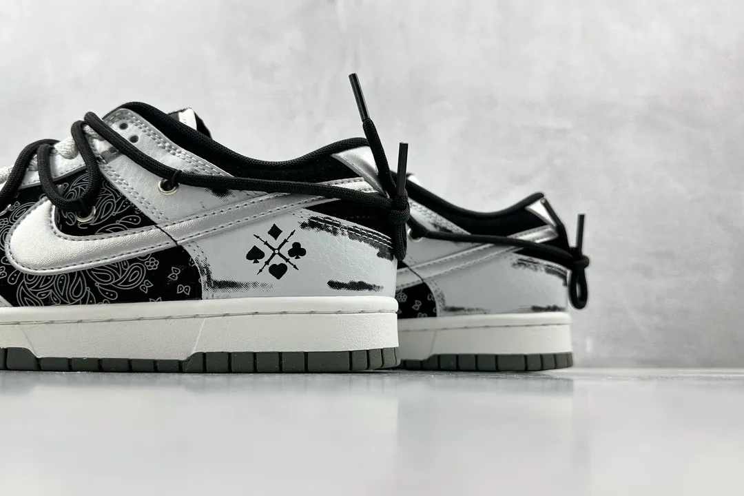 Nike Dunk Low Poker Cards Black Grey Silver – Replica Nikes & Rep Shoes Breathable 1547