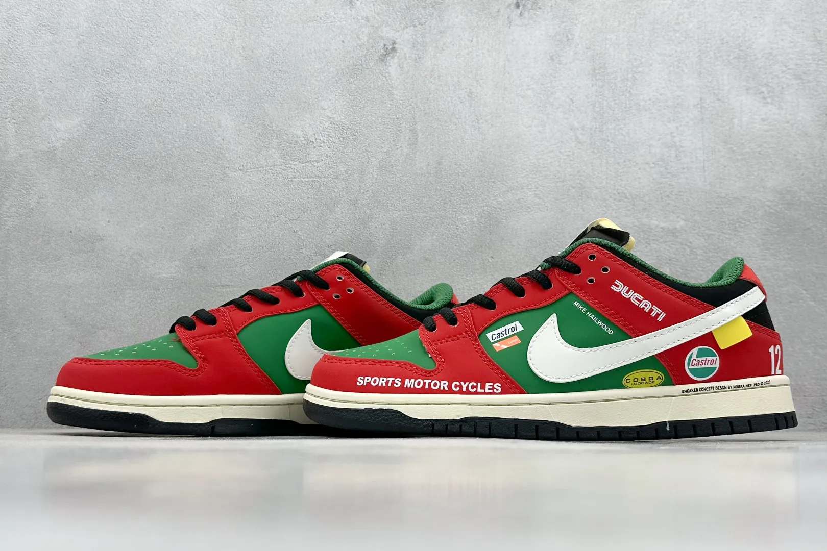 Lightweight Nike Dunk Low Retro Green Red Skate Shoes – Replica Nikes & Fake Nike Shoes 1581
