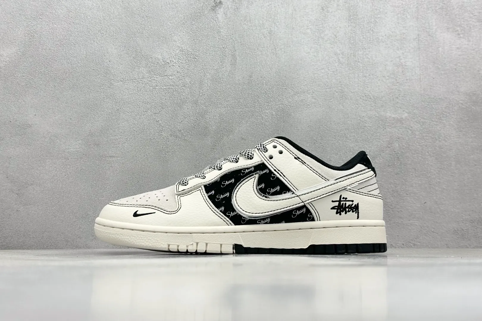 Breathable Nike Dunk Low Retro Stussy Black White – Replica Nikes & Rep Shoes Collection 1631