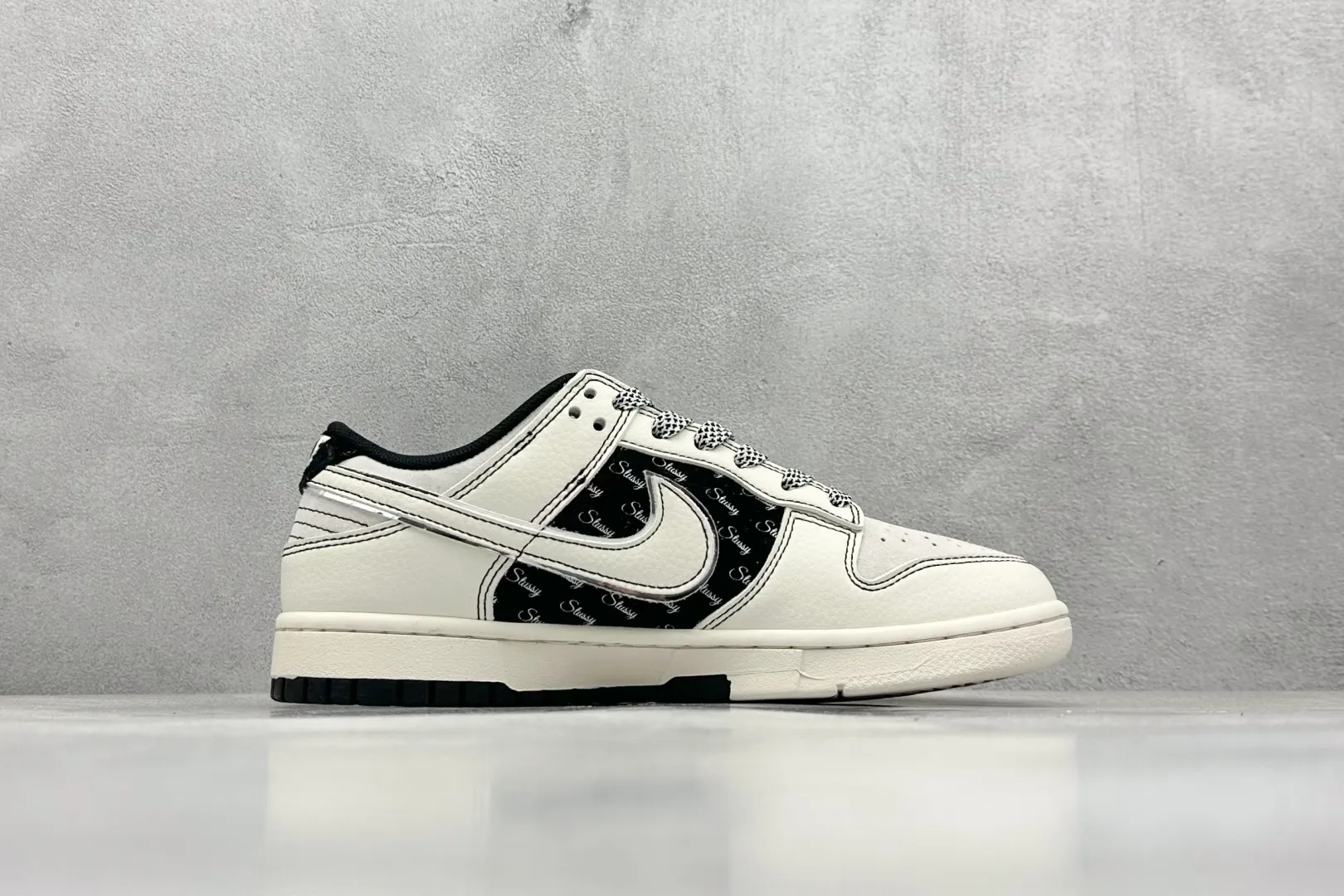 Breathable Nike Dunk Low Retro Stussy Black White – Replica Nikes & Rep Shoes Collection 1631