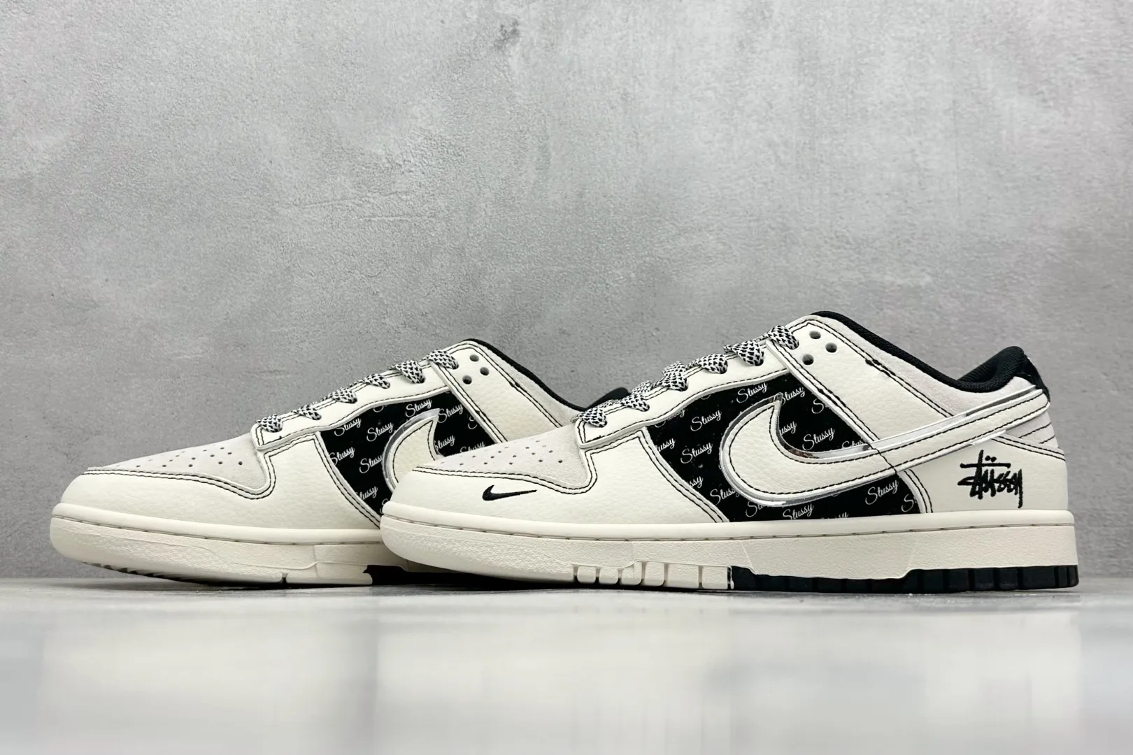 Breathable Nike Dunk Low Retro Stussy Black White – Replica Nikes & Rep Shoes Collection 1631
