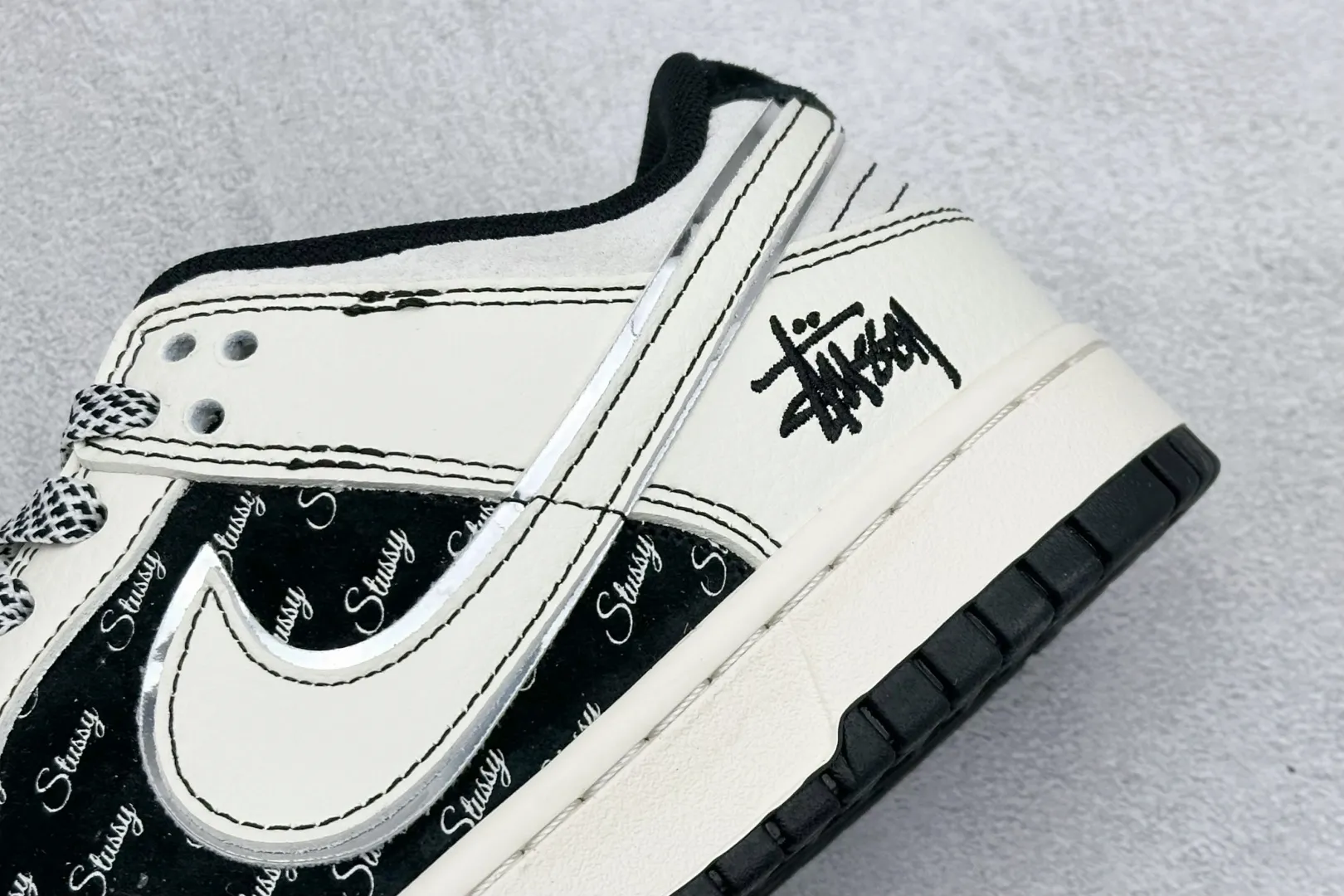 Breathable Nike Dunk Low Retro Stussy Black White – Replica Nikes & Rep Shoes Collection 1631