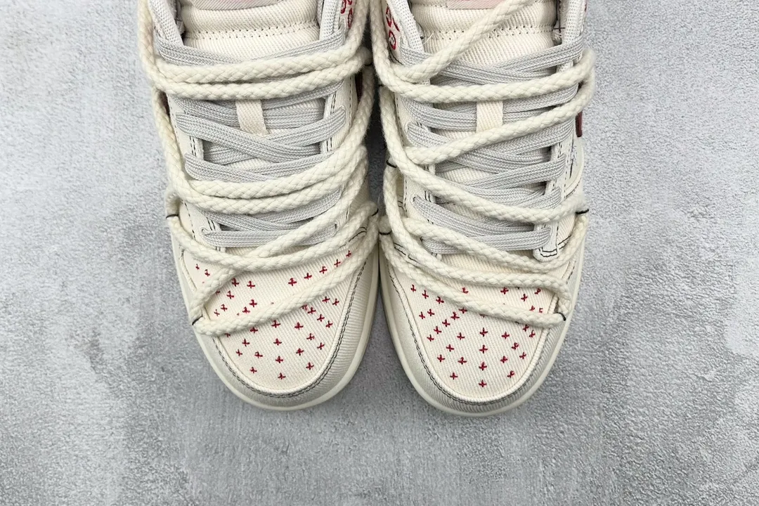 Nike Dunk Low Sashiko Grey Burgundy White –  Replica Nikes & Rep Shoes Collection Trendy 1548