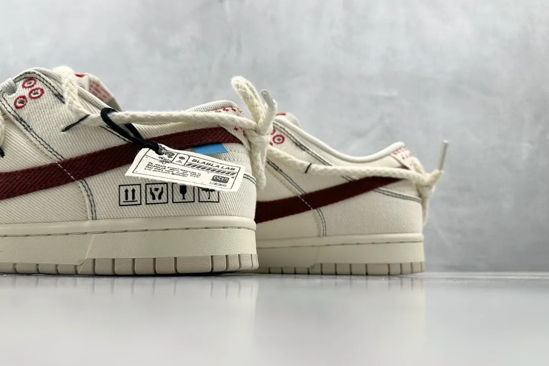 Nike Dunk Low Sashiko Grey Burgundy White –  Replica Nikes & Rep Shoes Collection Trendy 1548