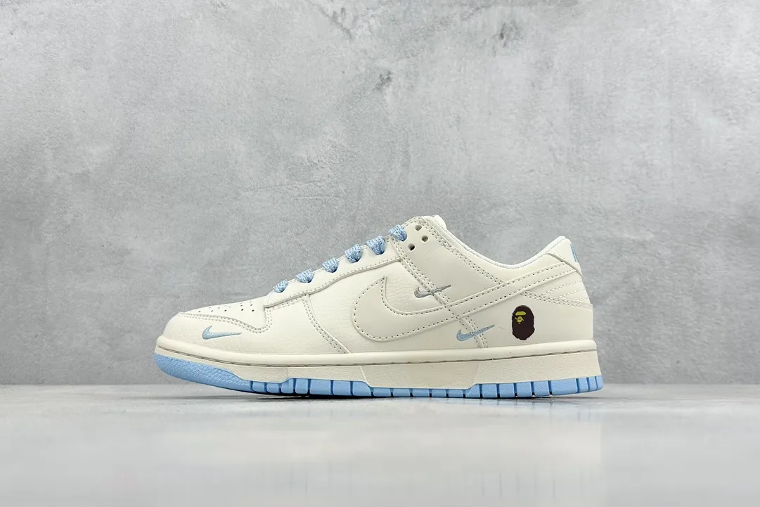 Nike SB Dunk Low BAPE Cream Blue Swoosh –  Replica Nikes & Rep Shoes Refined 1598