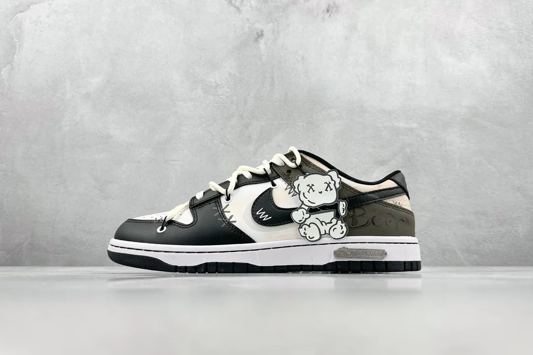 Bright Nike SB Dunk Low Bearbrick Black White Replica Nike Shoes – Rep Shoes Collection 1558