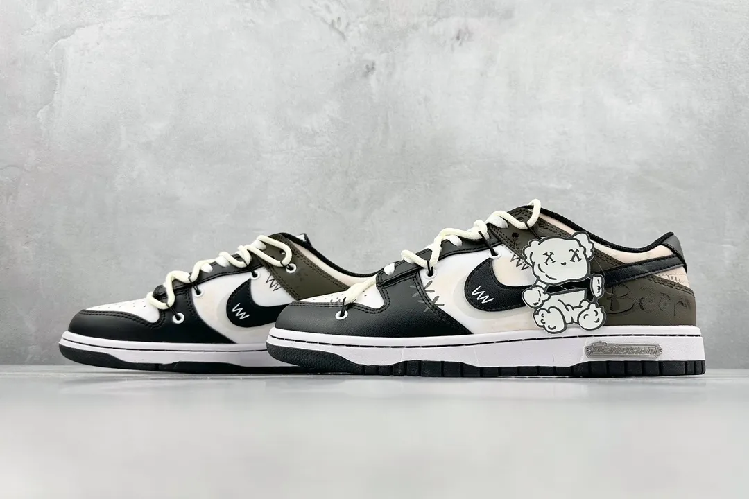 Bright Nike SB Dunk Low Bearbrick Black White Replica Nike Shoes – Rep Shoes Collection 1558