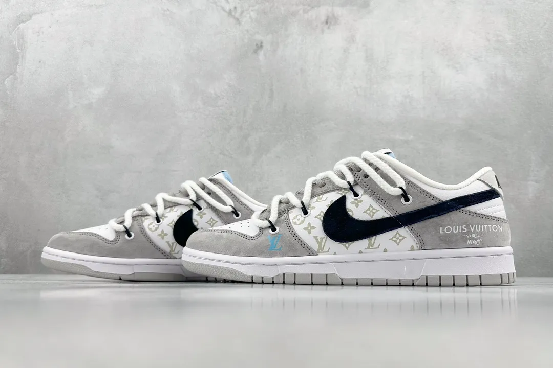 Nike SB Dunk Low LV Grey Black Print –  Replica Nikes & Rep Shoes Collection Bold 1607