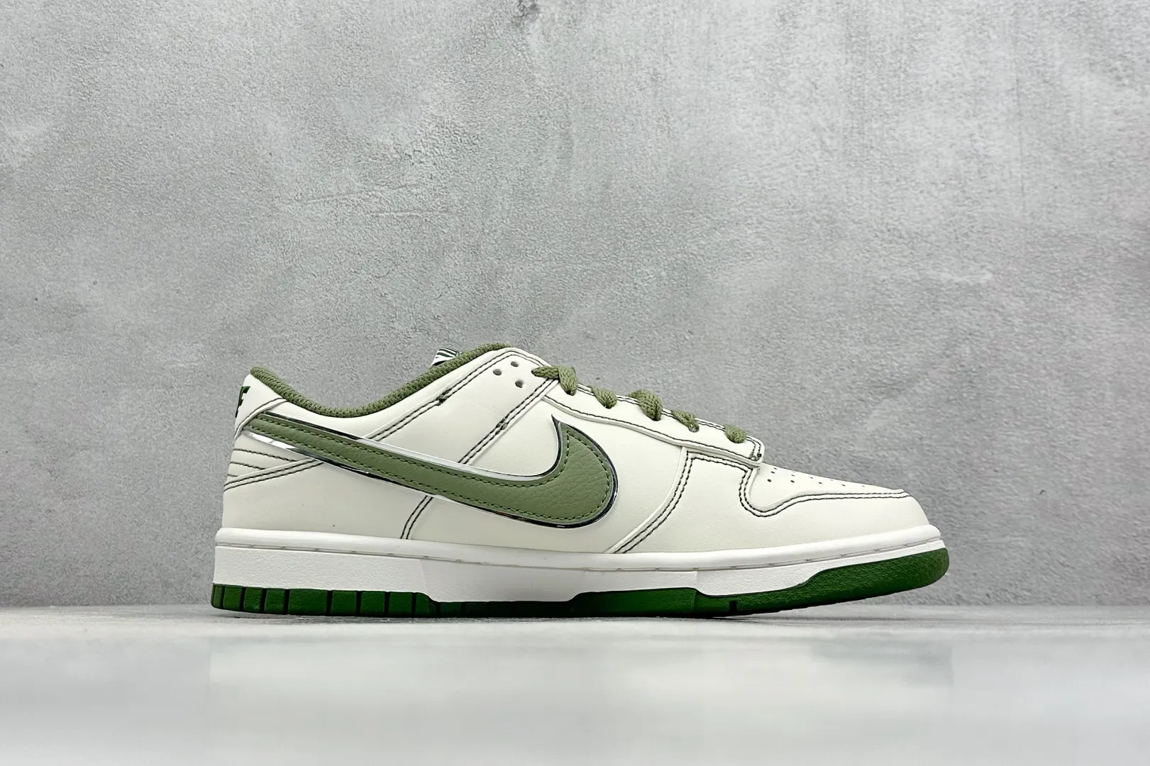 Soft Nike SB Dunk Low Off-White Light Grey Green Replica Shoes 1637
