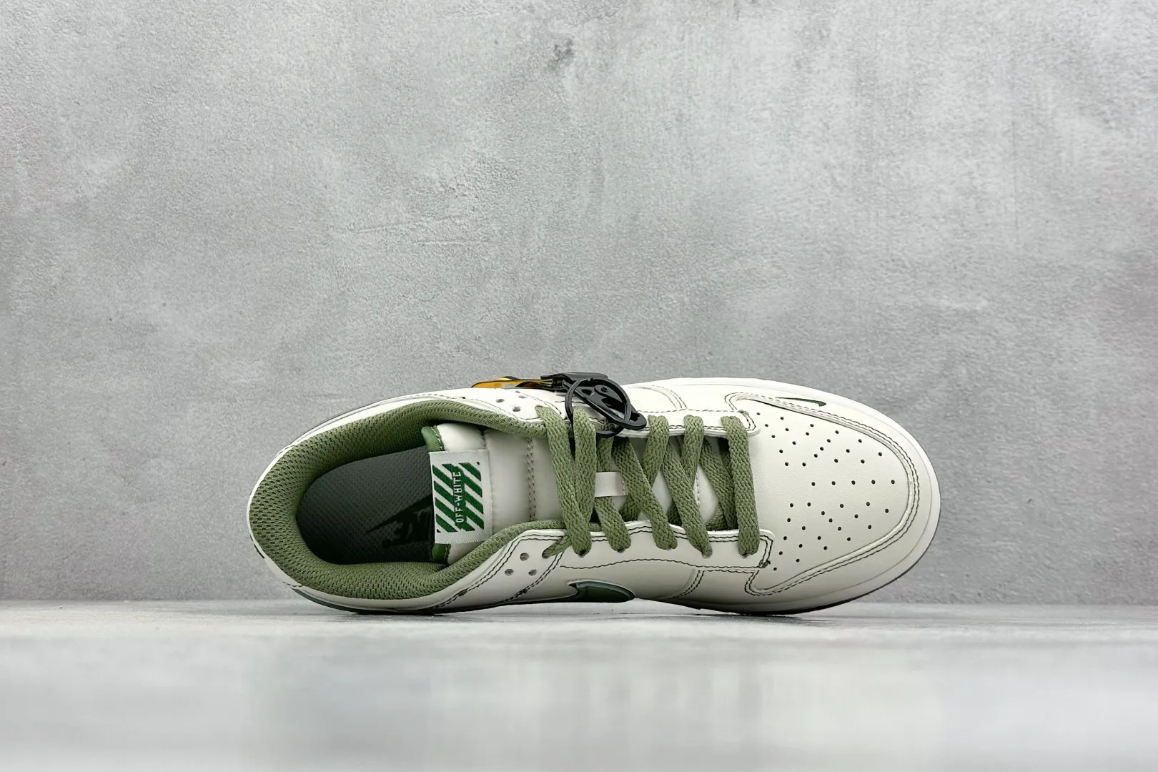 Soft Nike SB Dunk Low Off-White Light Grey Green Replica Shoes 1637