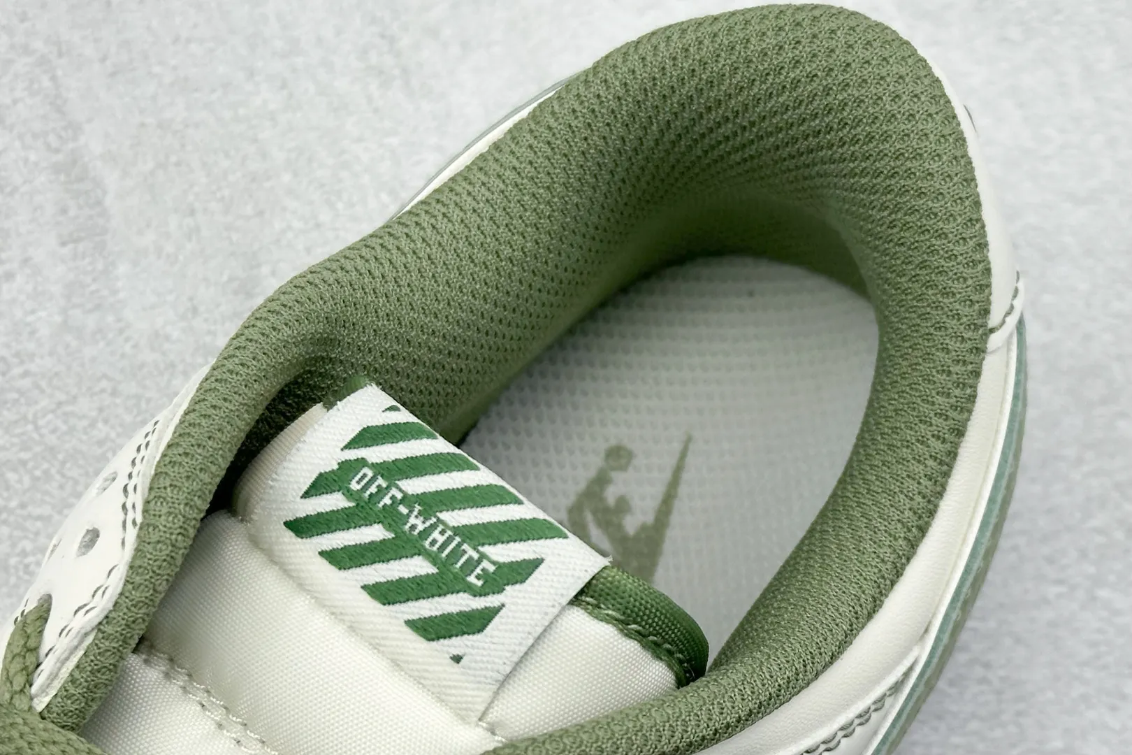 Soft Nike SB Dunk Low Off-White Light Grey Green Replica Shoes 1637