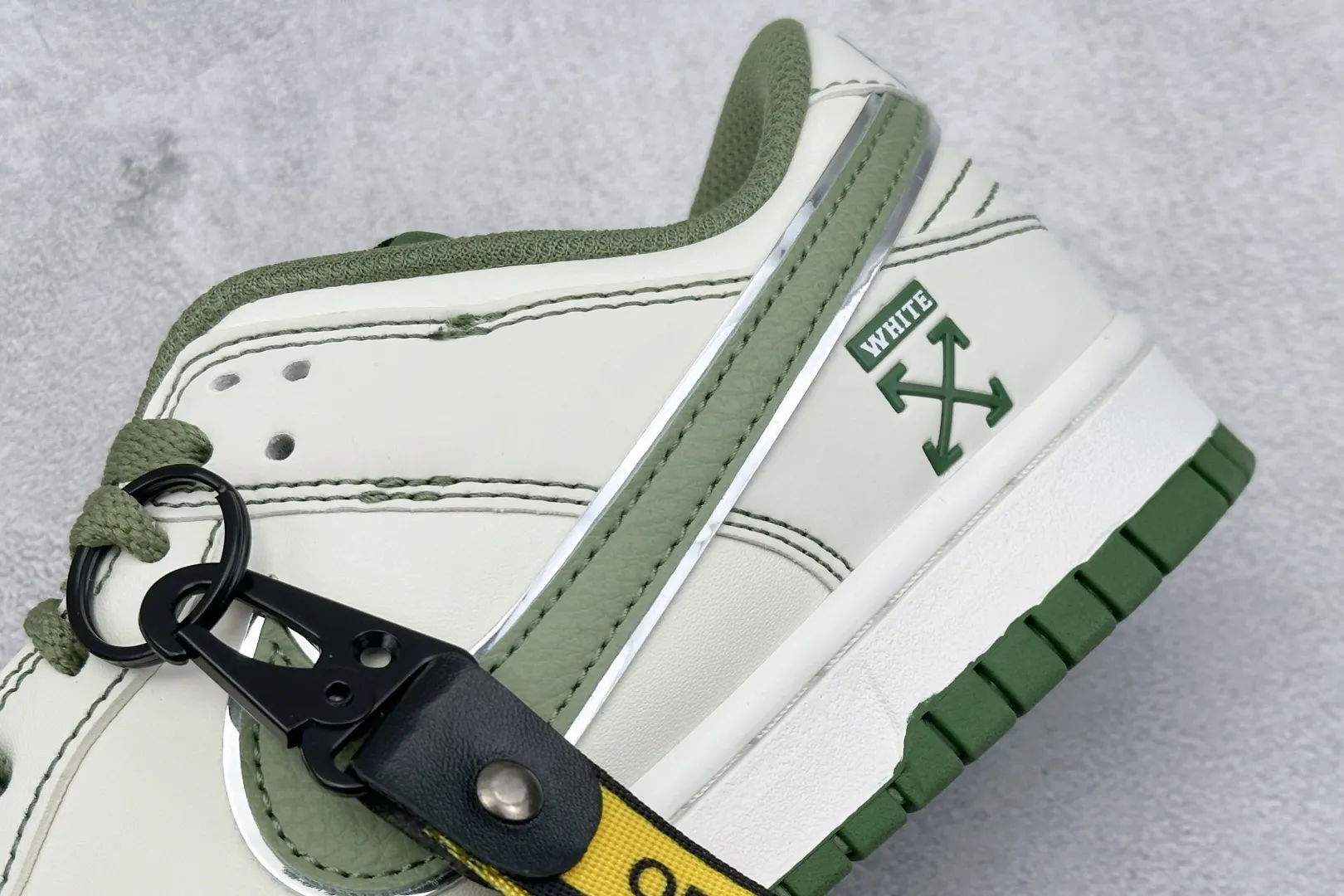 Soft Nike SB Dunk Low Off-White Light Grey Green Replica Shoes 1637