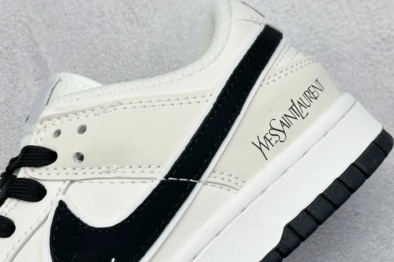 Affordable Nike SB Dunk Low Saint Laurent White Black Rep Shoes Replica Nikes 1583