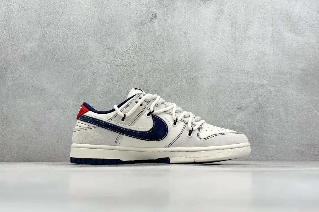 Flexible Nike SB Dunk Low Stussy Grey White Navy Rep Shoes Replica Nikes 1571