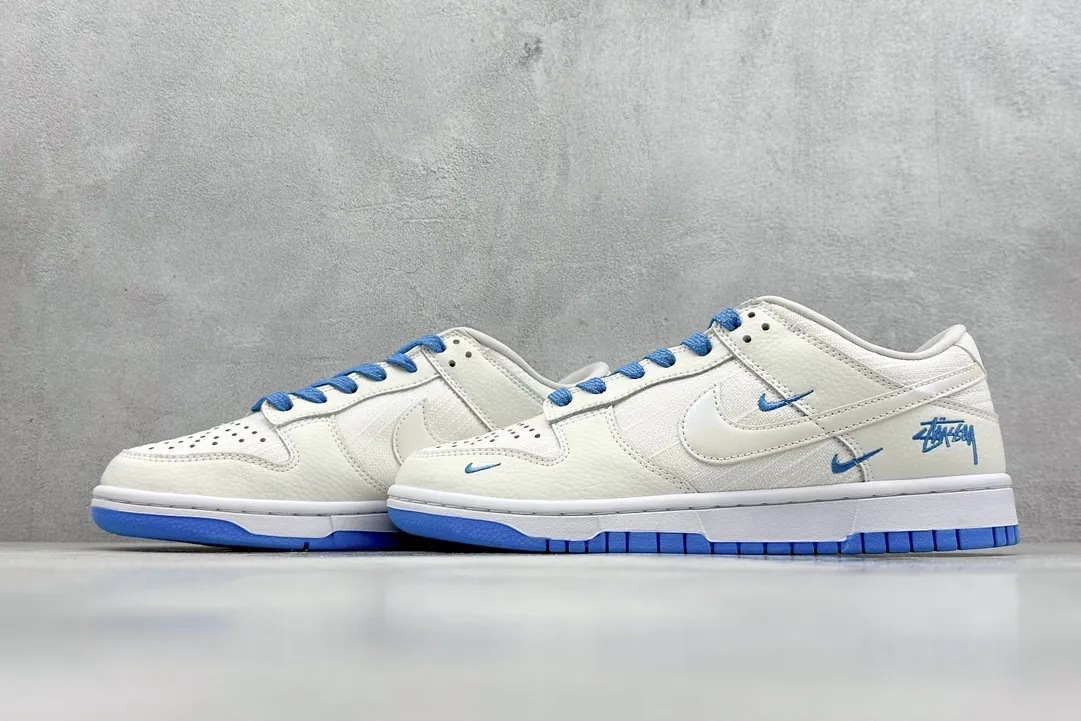 Nike SB Dunk Low Stussy White Blue –  Rep Shoes & Replica Nikes Packable 1650