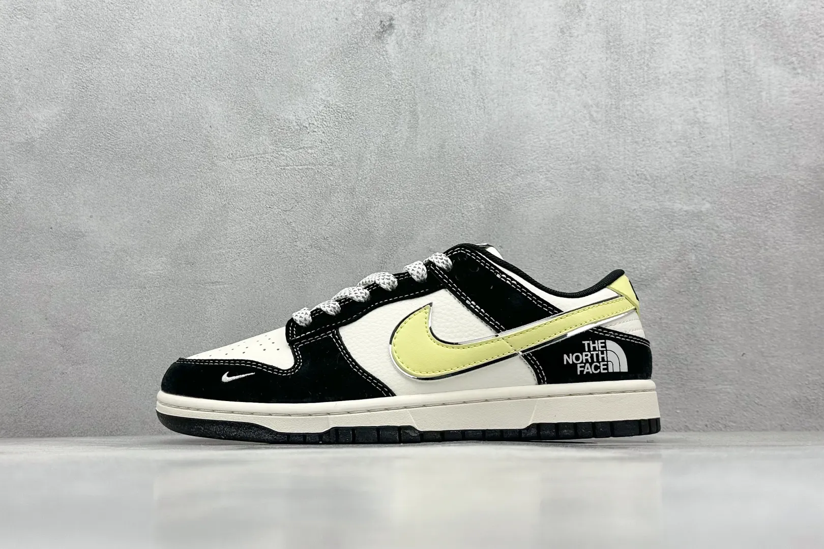 BestValue Nike SB Dunk Low The North Face White Black Yellow Replica Nikes Shoes 1616