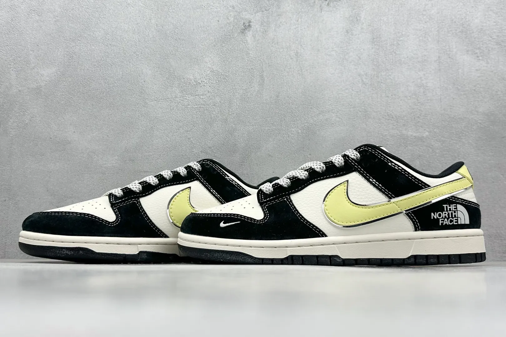 BestValue Nike SB Dunk Low The North Face White Black Yellow Replica Nikes Shoes 1616