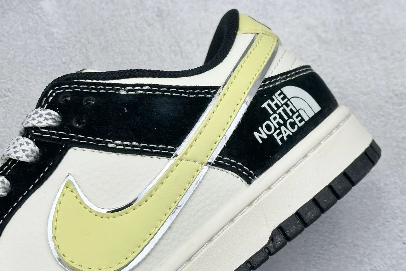 BestValue Nike SB Dunk Low The North Face White Black Yellow Replica Nikes Shoes 1616