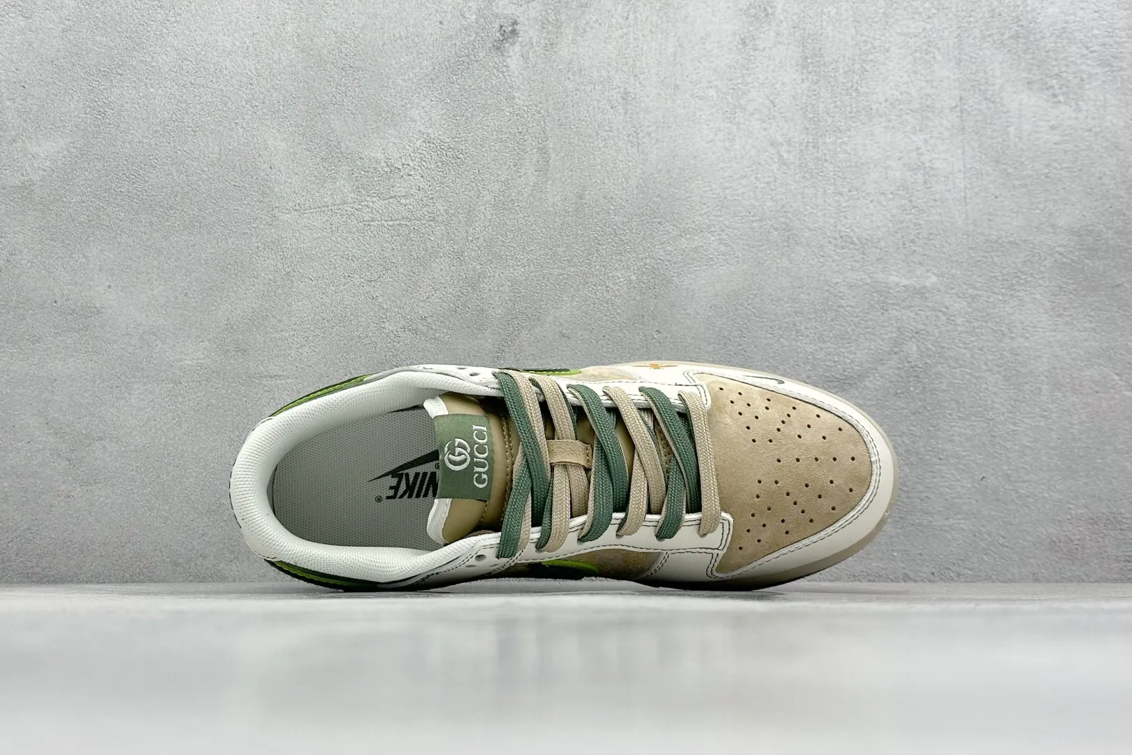 FreshLook Nike SB Dunk Low x GUCCI Gray Brown Green Replica Nikes – High-Quality Rep Shoes 1567