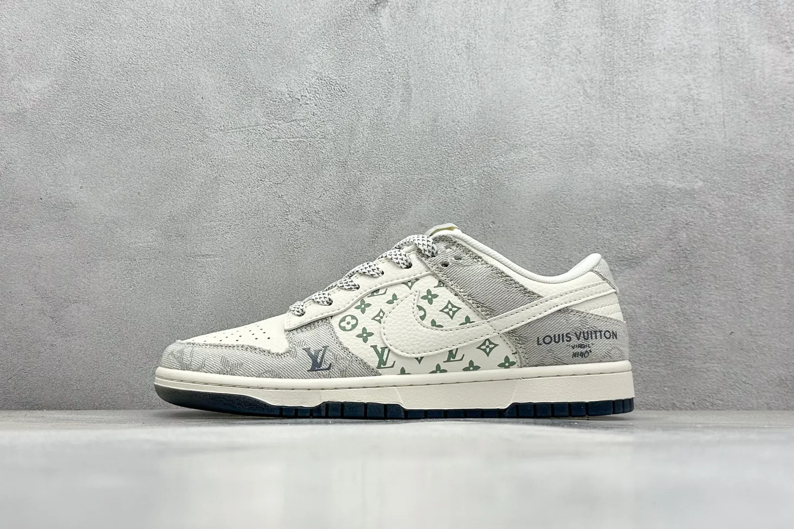 Efficient Nike SB Dunk Low x Louis Vuitton White Grey Replica Nike Shoes 1557