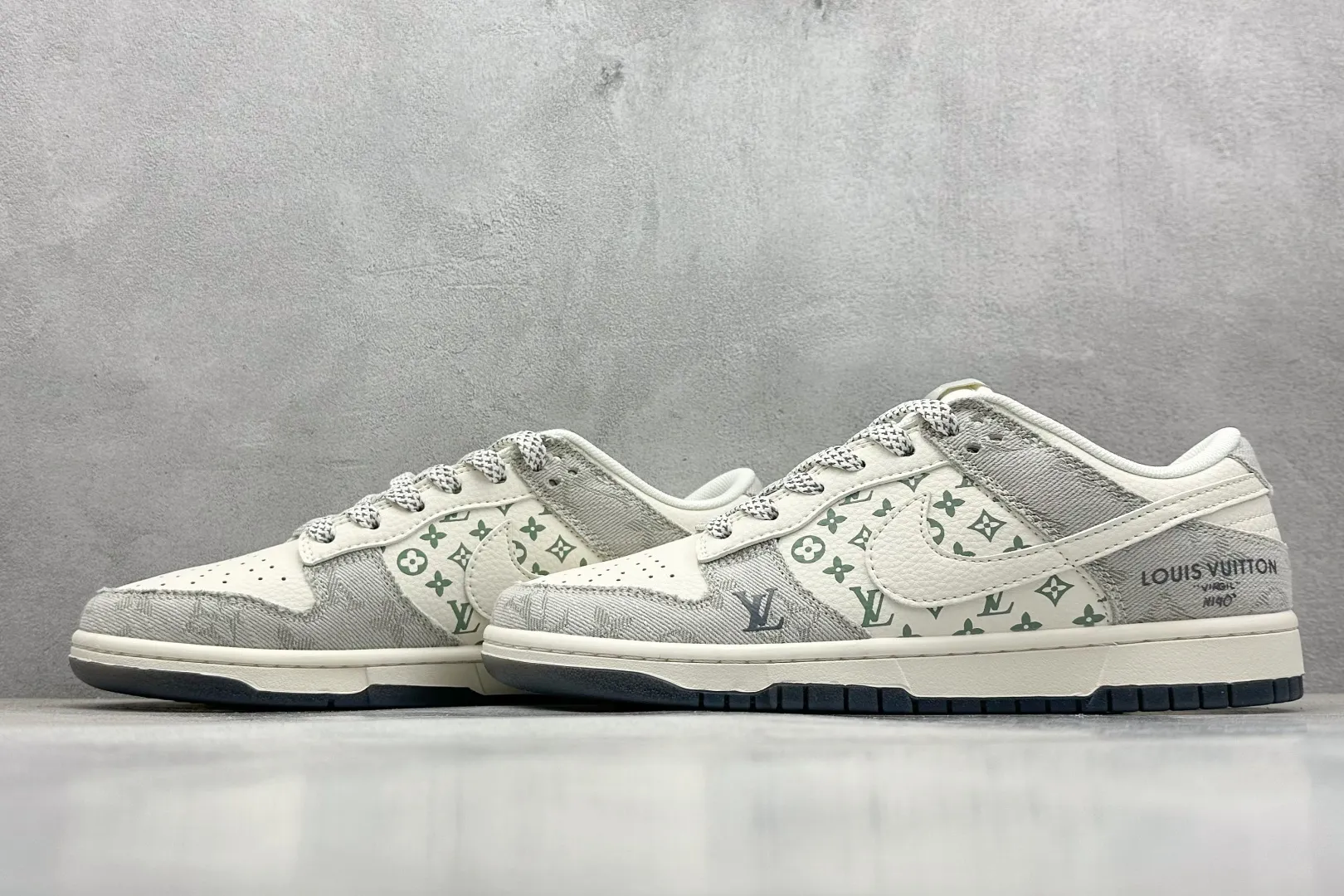 Efficient Nike SB Dunk Low x Louis Vuitton White Grey Replica Nike Shoes 1557