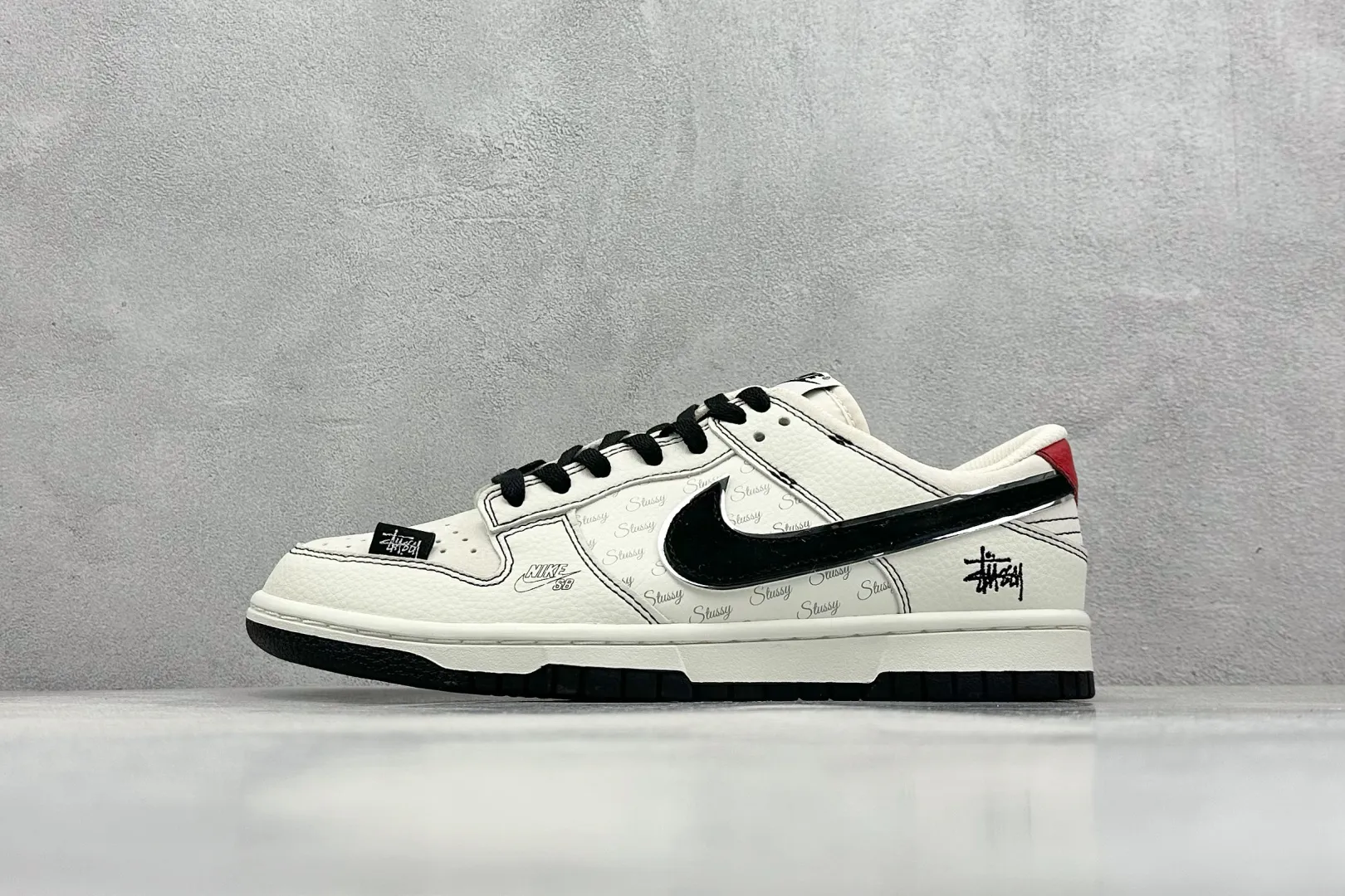 Nike SB Dunk Low x Stussy White Black Red –  Replica Nikes & Rep Shoes Collection ZipUp 1586