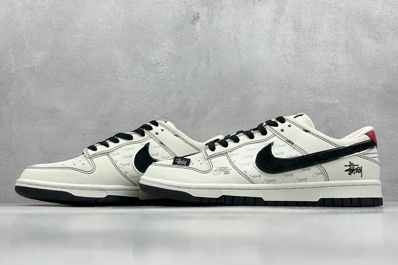 Nike SB Dunk Low x Stussy White Black Red –  Replica Nikes & Rep Shoes Collection ZipUp 1586