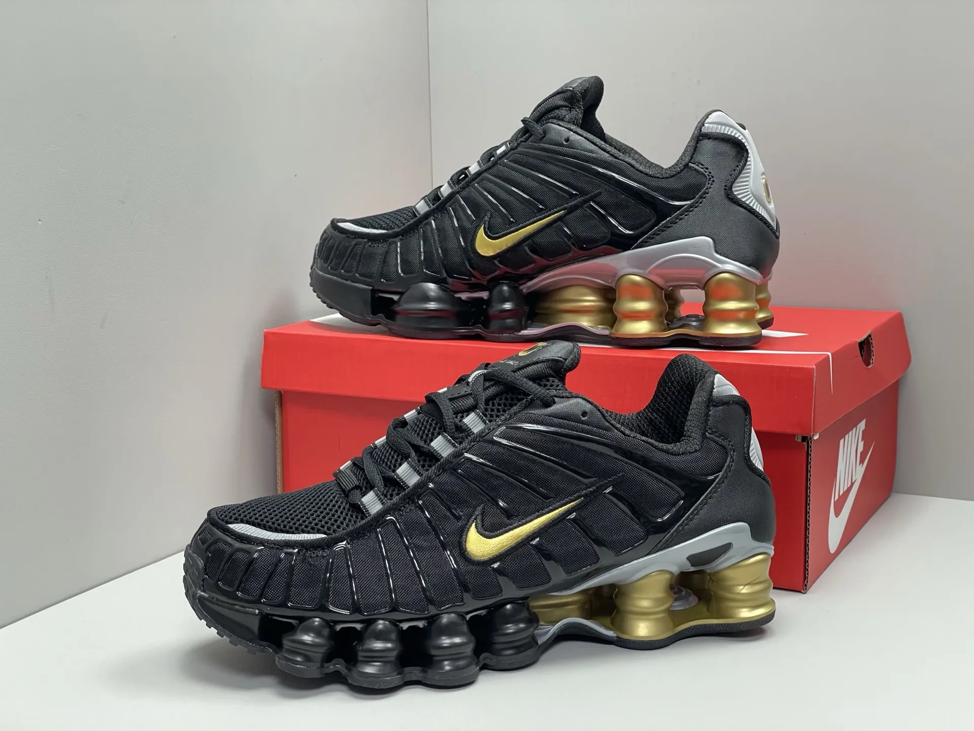 Nike Shox TL Black Gold Silver Replica Sneakers – Rep Shoes Tailored 1670