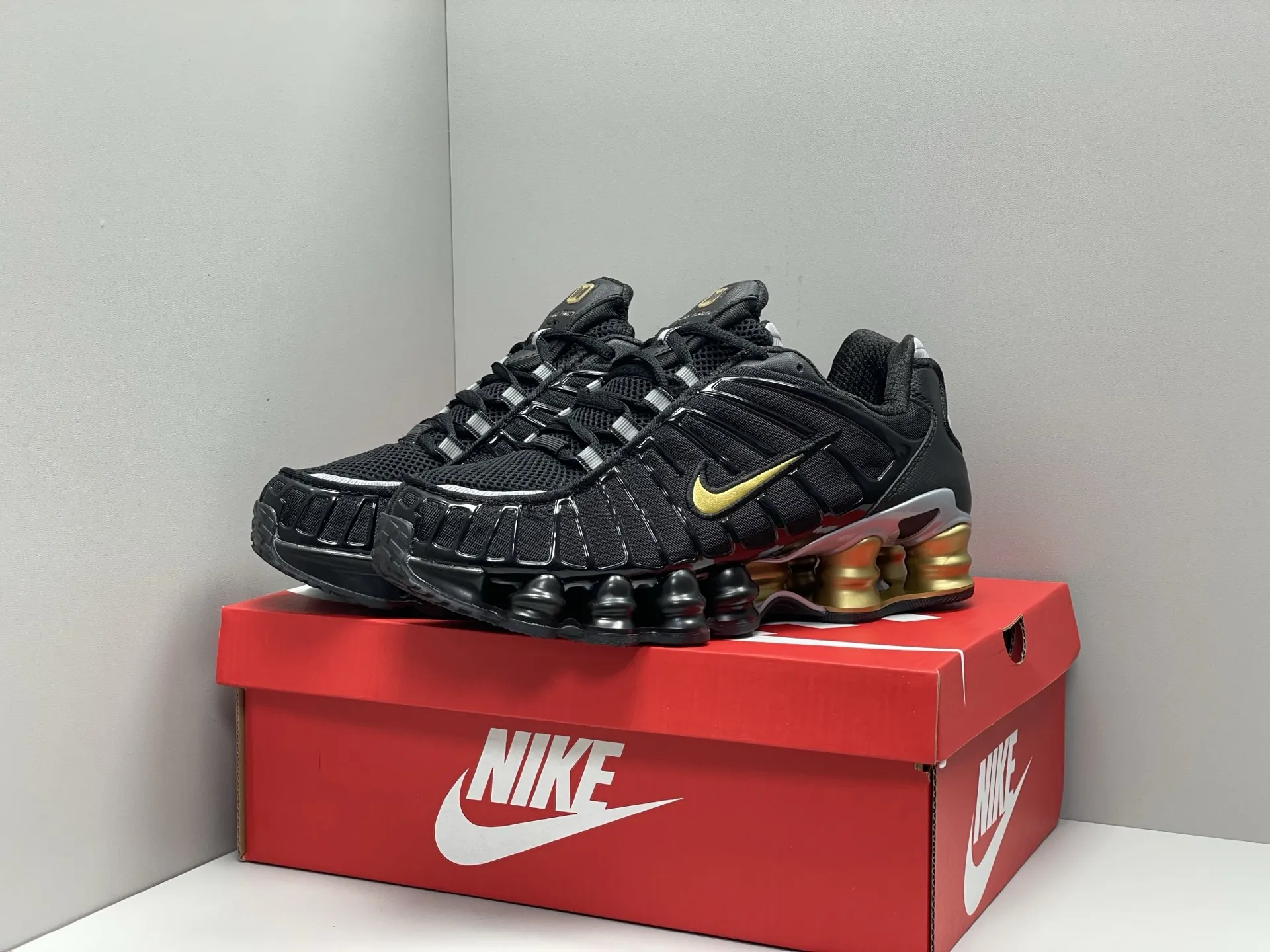 Nike Shox TL Black Gold Silver Replica Sneakers – Rep Shoes Tailored 1670