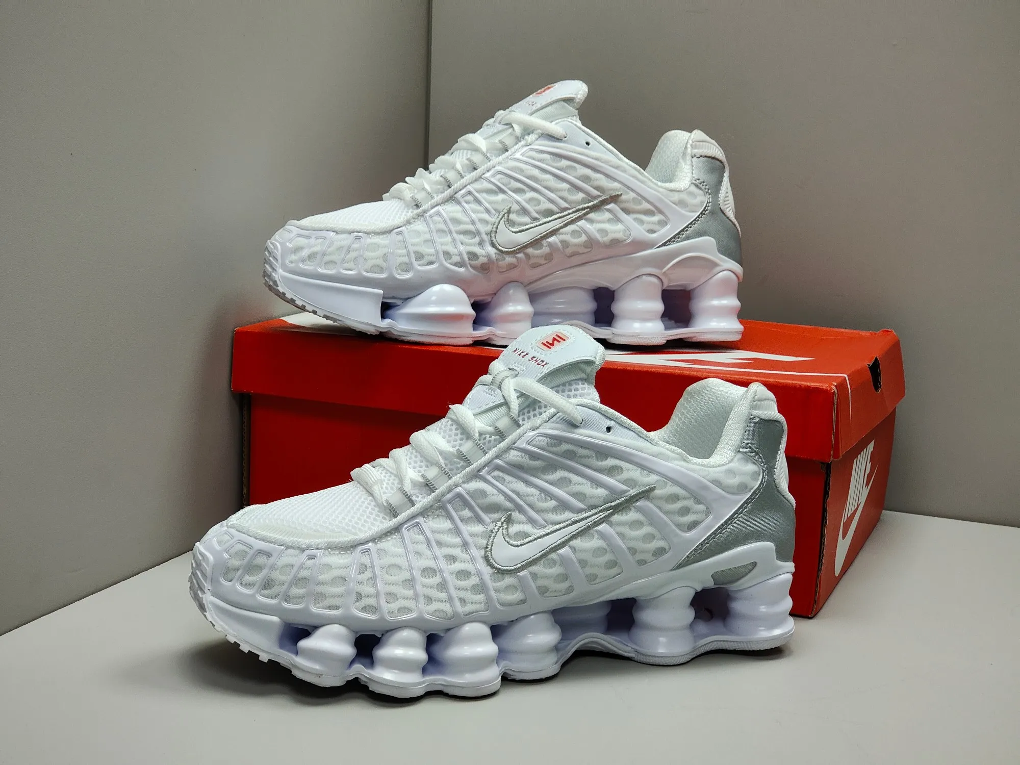 Soft Nike Shox TL Metallic Silver Low Top Rep Shoes –  Replica Nikes 1673