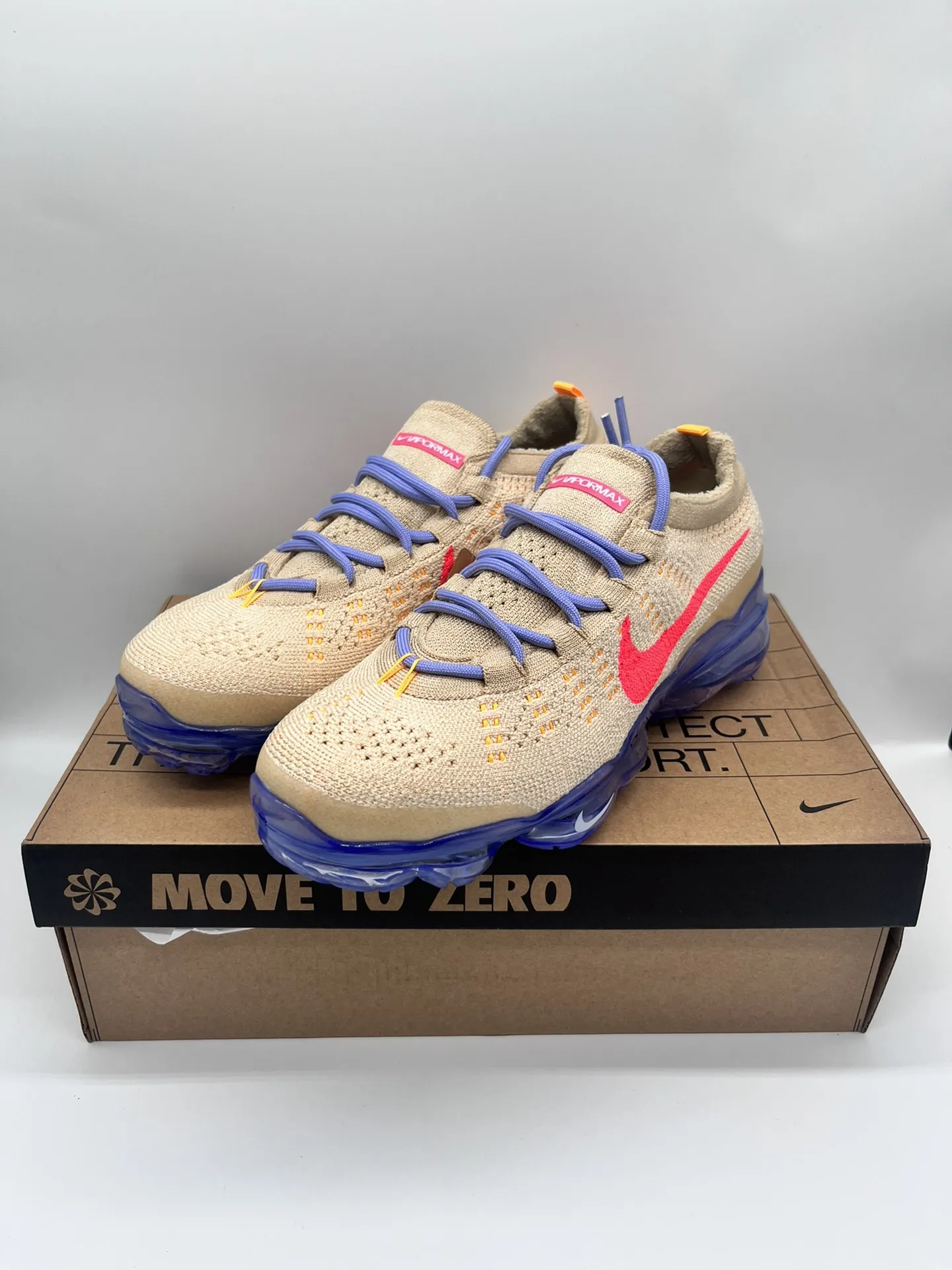 ZipUp Nike Vapormax 2023 Flyknit Beige Blue –  Rep Shoes & Replica Sneakers 1360