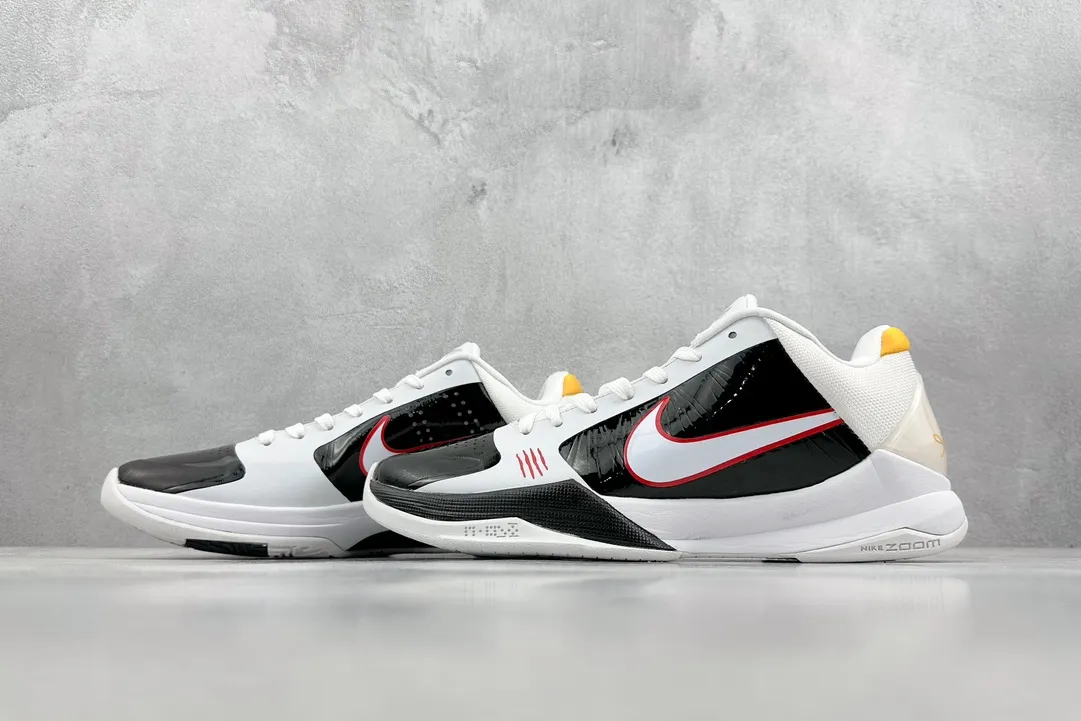 Nike Zoom Kobe ZK5 Retro Basketball Shoes – White Black Red Low-Top Rep Shoes & Nike Replica Sneakers Refined 1495