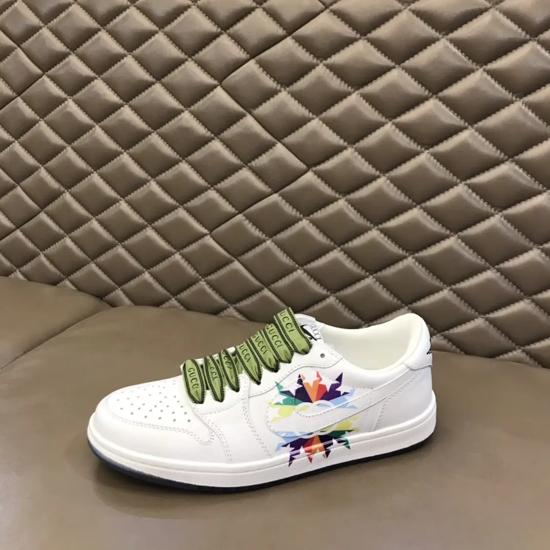 OnTrend Nike x Gucci Collaboration Low-Top  Sneakers – White with Green Laces, High Quality Replica, Various Sizes 38- 846