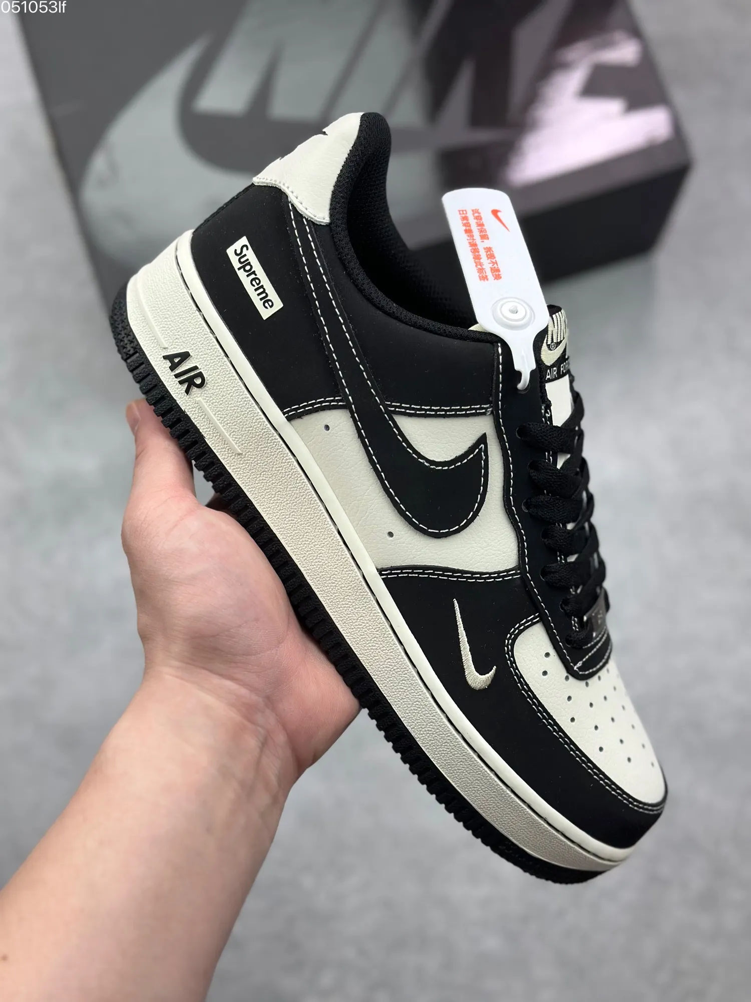 QuickDry Nike x Supreme Air Force 1 ’07 Low Cream Black – Limited Edition Rep Shoes & Best Replica Sneakers 994