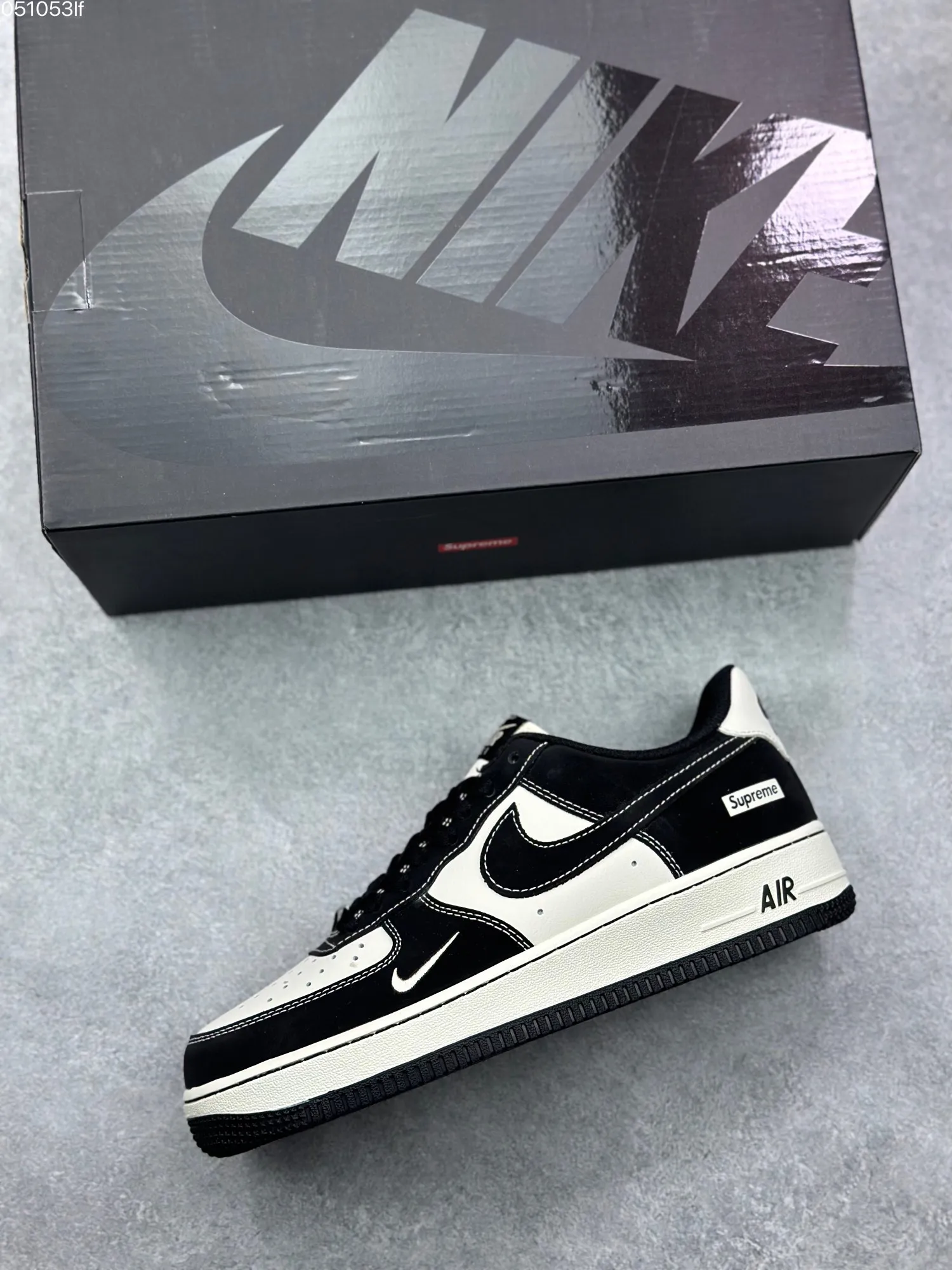 QuickDry Nike x Supreme Air Force 1 ’07 Low Cream Black – Limited Edition Rep Shoes & Best Replica Sneakers 994