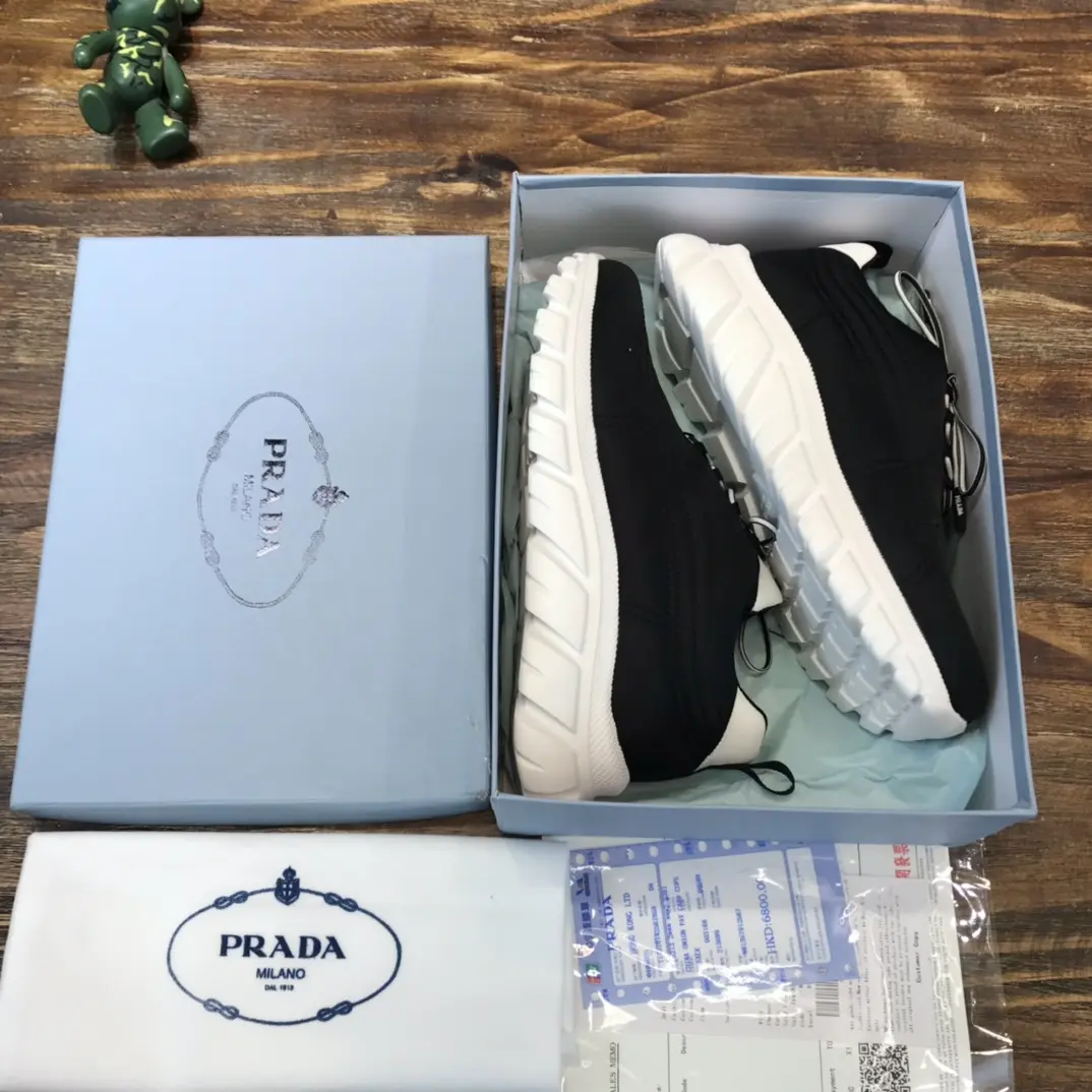 PRADA 2022 Men’s Black Sneakers – High-Quality Replica Prada Shoes, Waterproof Upper,  Foam Sole, Sizes 38- ComfortFit 194