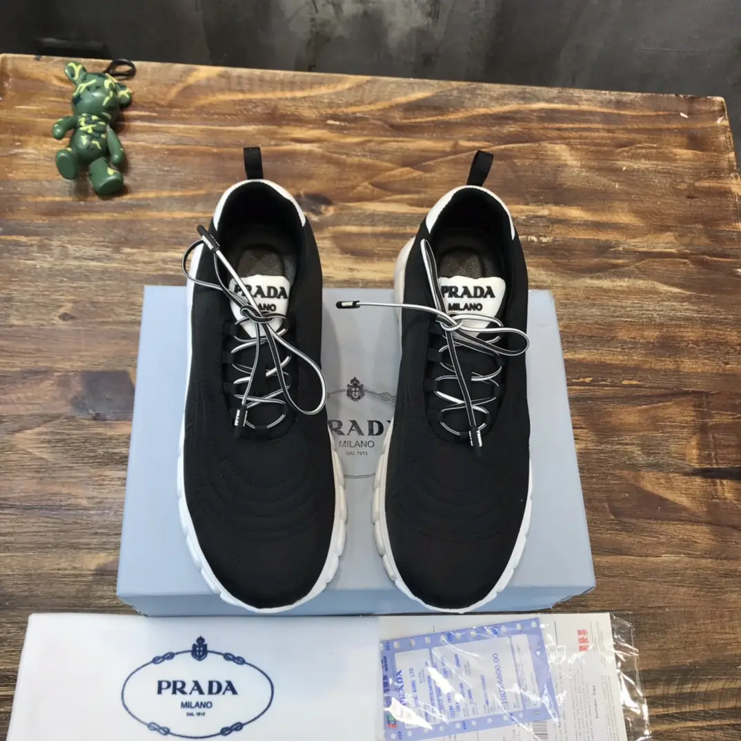 PRADA 2022 Men’s Black Sneakers – High-Quality Replica Prada Shoes, Waterproof Upper,  Foam Sole, Sizes 38- ComfortFit 194